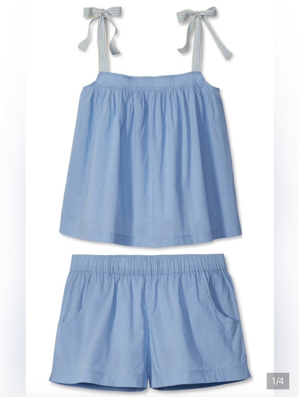 Lake pajamas day shorts set bloom blue tie shoulder Sz XS